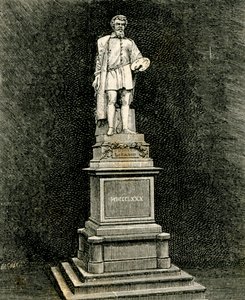 Monumentet till Antonio Allegri da Correggio, av Vincenzo Vela (1820-1891), Correggio, Emilia-Romagna, Italien