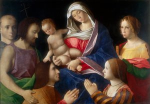 Madonna med barn och helgon av Vincenzo di Biagio Catena