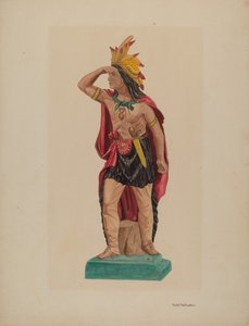 Cigarraffär Indian, ca. 1941. av Violet Hartenstein