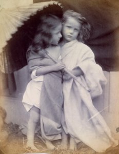 Paul och Virginia under ett parasoll, ca 1855-65 av Viscountess Hawarden