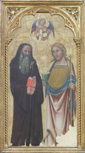 Sankt Antonius Abboten och Sankt Jakob den store, ca 1350 (tempera på pannå)