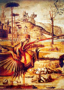 Detalj av St. George som dödar draken, c.1502-07 av Vittore Carpaccio