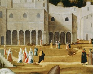 Sankt Stefans predikan innanför murarna till Salomons tempel i Jerusalem (olja på duk) av Vittore Carpaccio