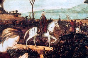 Heliga familjen, detalj av Vittore Carpaccio