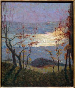 Morgon. Höstlandskap med träd. Målning av Vittore Grubicy Di Dragon (1851-1920) Ec. Italien, 1900-talet. Olja på duk. Mått: 0,47 x 0,41 m. Paris, Musée d