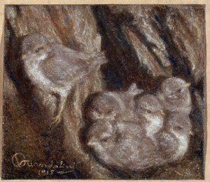 La couvee Pastel av Vittorio Guandalini (1861-1923) av Vittorio Guandalini