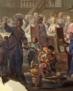 Bröllop i Cana av Vittorio Maria Bigari (1692-1776), detalj