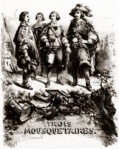 Titelsida från "De tre musketörerna" av Vivant (after) Beauce