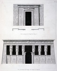 En dörröppning och portal vid Tentyris tempel, 1800-talet