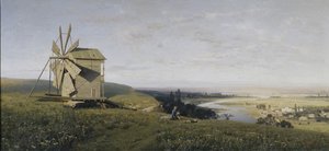 Ukrainskt landskap med väderkvarn, 1882 av Vladimir Donatovich Orlovsky