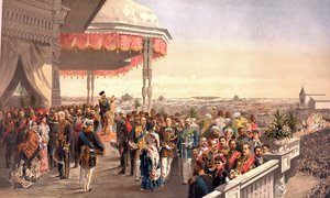 Offentliga festligheter efter kröningen av kejsar Alexander III på Khodynkafältet (från kröningsalbumet), av Vladimir Yegorovich Makovsky (1846-1920) av Vladimir Egorovic Makovsky
