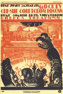 Fienden vill ockupera Moskva... Affisch, 1919