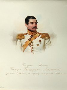 Porträtt av general Pjotr Petrovitj Lanskoy (1799-1877) (Från albumet med de kejserliga hästvakterna) - Hau (Gau), Vladimir Ivanovich (1816-1895) - 1846-1849 - Akvarell på papper - Institut för rysk litteratur IRLI (Pushkin) -Hus), St Petersburg