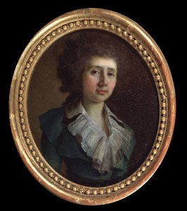 Porträtt av författaren Vassily V. Kapnist (1757 eller 1758-1823). (Porträtt av författaren Vasily V. Kapnist). Målning av Vladimir Lukich Borovikovsky (ou Borovikovski) (1757-1825). Huile sur toile av Vladimir Lukich Borovikovsky