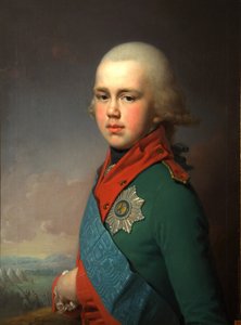 Porträtt av storhertig Konstantin Pavlovich av Ryssland 1779-1831, 1795