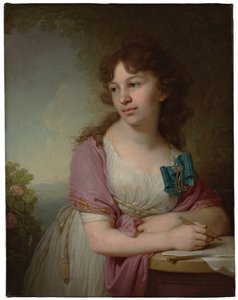 Porträtt av prinsessan Jekaterina Alexeyevna Dolgorukova 1781-1860, född grevinnan Vasilyeva, 1798