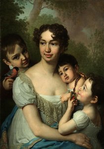 Porträtt av Yelena Balashova med barn, ca. 1811 av Vladimir Lukich Borovikovsky