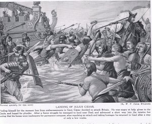 Landing of Julius Caesar, illustration från 