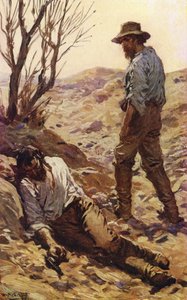 Burkes död (färg litho) av W.R.S. (after) Stott