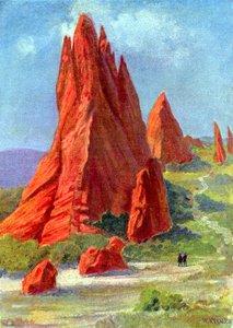 The Garden of the Gods i Colorado, ca 1880 (gravyr) av W. (after) Kranz