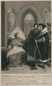 Kung Henrik VIII. Akt 3. Scen 2. Wolsey, hertig av Norfolk, Suffolk & c, 1796. av W. C. Wilson