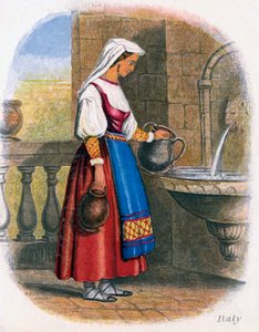 Italiensk kvinna som samlar vatten, 1809.