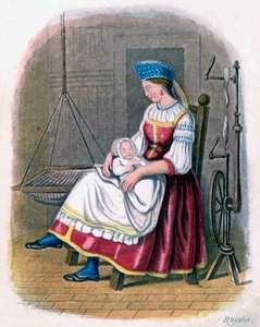 Rysk kvinna med barn, 1809.