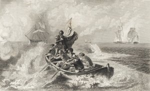 Slaget vid Eriesjön (litografi) av John Ward Dunsmore