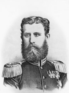 Porträtt av prins Leopold av Hohenzollern-Sigmaringen (1835-1905), preussisk tronkandidat, gravyr