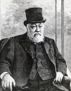 Porträtt av Stephanus Johannes Paulus Kruger (1825-1904), president för Sydafrikanska republiken (eller Transvaal), ledde boerkriget mot engelsmännen, gravyr av John Ward Dunsmore