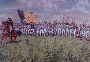 Slaget vid Chippawa (färg litho) av John Ward Dunsmore