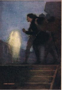 Hamlets far visar sig för honom, ur "Hamlet" av William Shakespeare, utgåva publicerad av Hodder und Stoughton 1915.