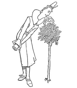 Alla bekymmer och sorger glömdes bort av honom som andades in dess doft, c1930 av William Heath Robinson