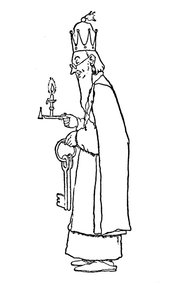 Den gamle kungen själv gick ut för att öppna den, c1930 av William Heath Robinson