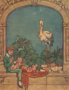Vi ska ge honom två små, en bror och en syster, c1930 av William Heath Robinson