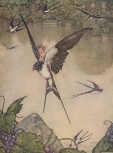 Ja, jag ska gå med dig! Said Tommelise, c1930 av William Heath Robinson