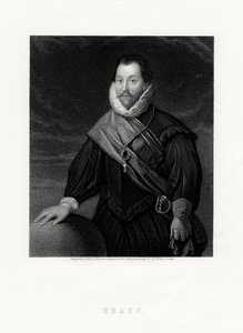 Sir Francis Drake, engelsk kapare, navigatör, sjöpionjär, politiker, 1800-talet av W. Holl