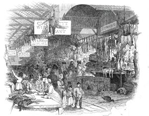 Leadenhall Market, på julafton, 1845. av W. J. Linton