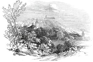 Slottet i Molsdorf - från Hans Kungliga Höghet Prins Alberts teckning, 1845. av W. J. Linton