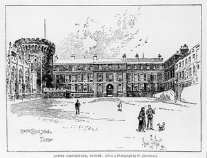 Lower Castle Yard, Dublin, graverad av Herbert Railton (1857-1910)