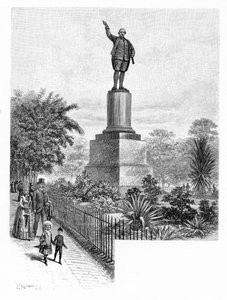 Cooks monument, Hyde Park, Sydney, Australien, 1886.