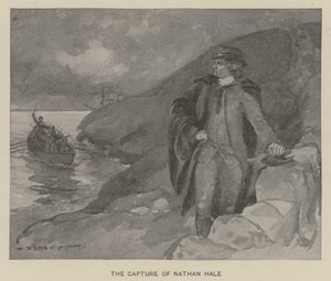 Tillfångatagandet av Nathan Hale (litho) av W. P. Snyder