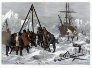 Arctic Life, Cutting a Way Out of the Ice från Winter Quarters, 1875 av W. Palmer