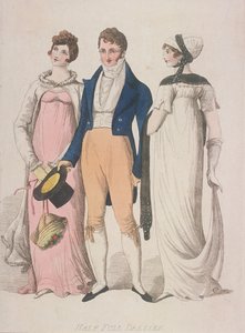 Halvfulla klänningar, c1810