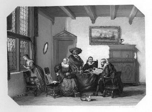 Ett gammalt holländskt familjehushåll, c1870