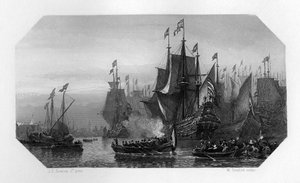 Piet Pieterszoon Hein tar in silverflottan, Nederländerna, 1629 c1870