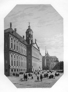Rådhuset i Amsterdam, Nederländerna, c1870