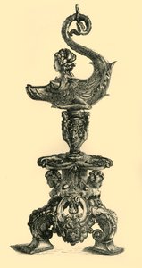 Lampa i form av sfinxliknande havsvarelse, c1510-1530, 1881. av W. W. McCarty