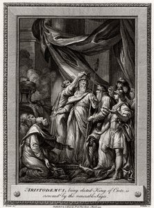 Aristodemus, som väljs till kung av Kreta, kröns av de ärevördiga visena, 1777