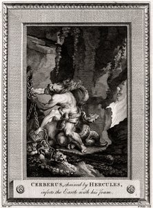 Cerberus, kedjad av Hercules, infekterar jorden med sitt skum, 1774